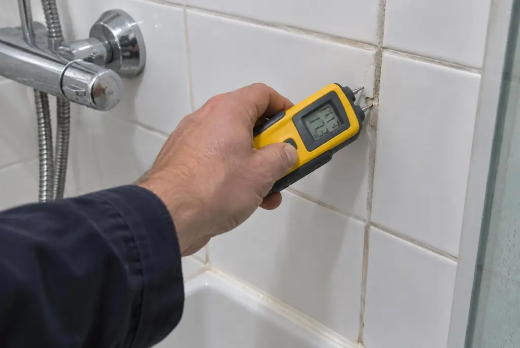 Lekdetectie Raalte – vochtmeter op badkamertegels bij de douche